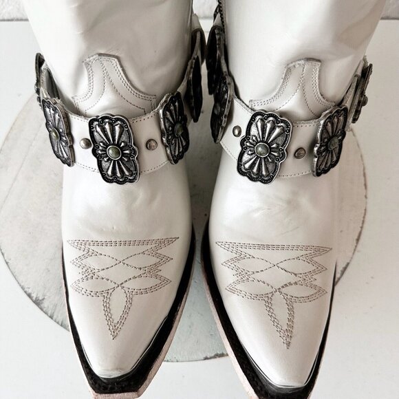 Lane The New Mrs Womens Pearl White Cowboy Boots 11 Western Cowgirl Wedding Tall - Picture 7 of 14